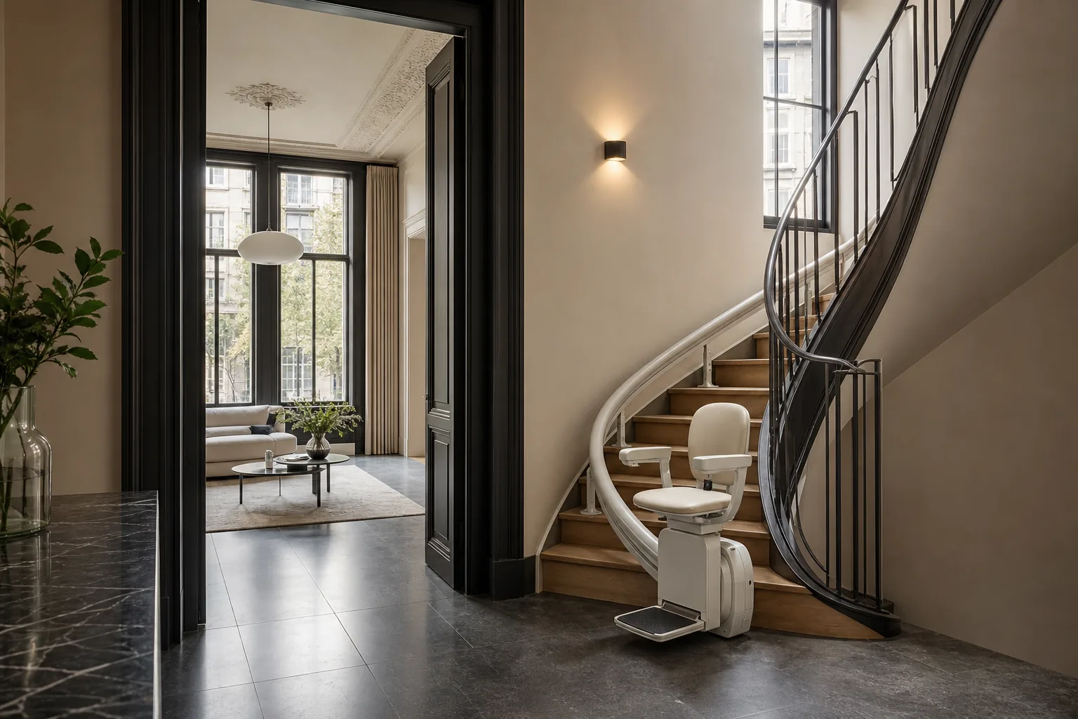 Traplift in een woning in Antwerpen